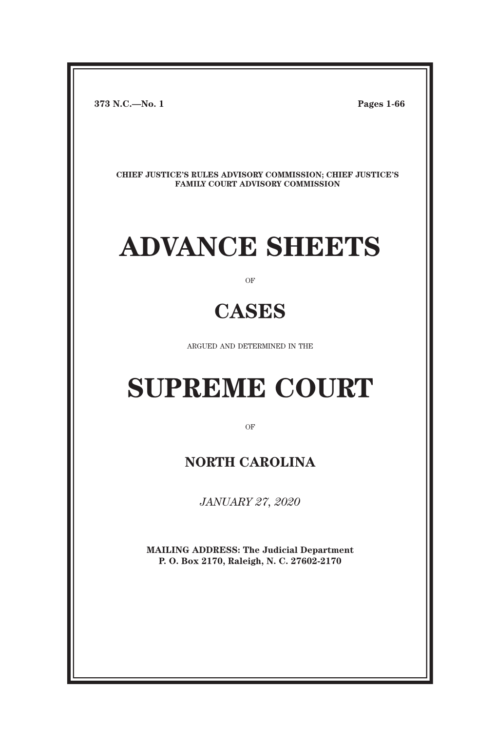 Advance Sheets Supreme Court