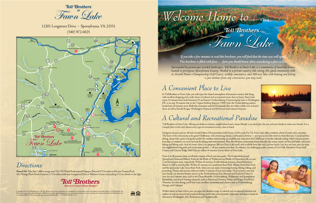 Fawn Lake Is a Community of Luxurious Homes Fort Belvoir Located in Prestigious Spotsylvania County