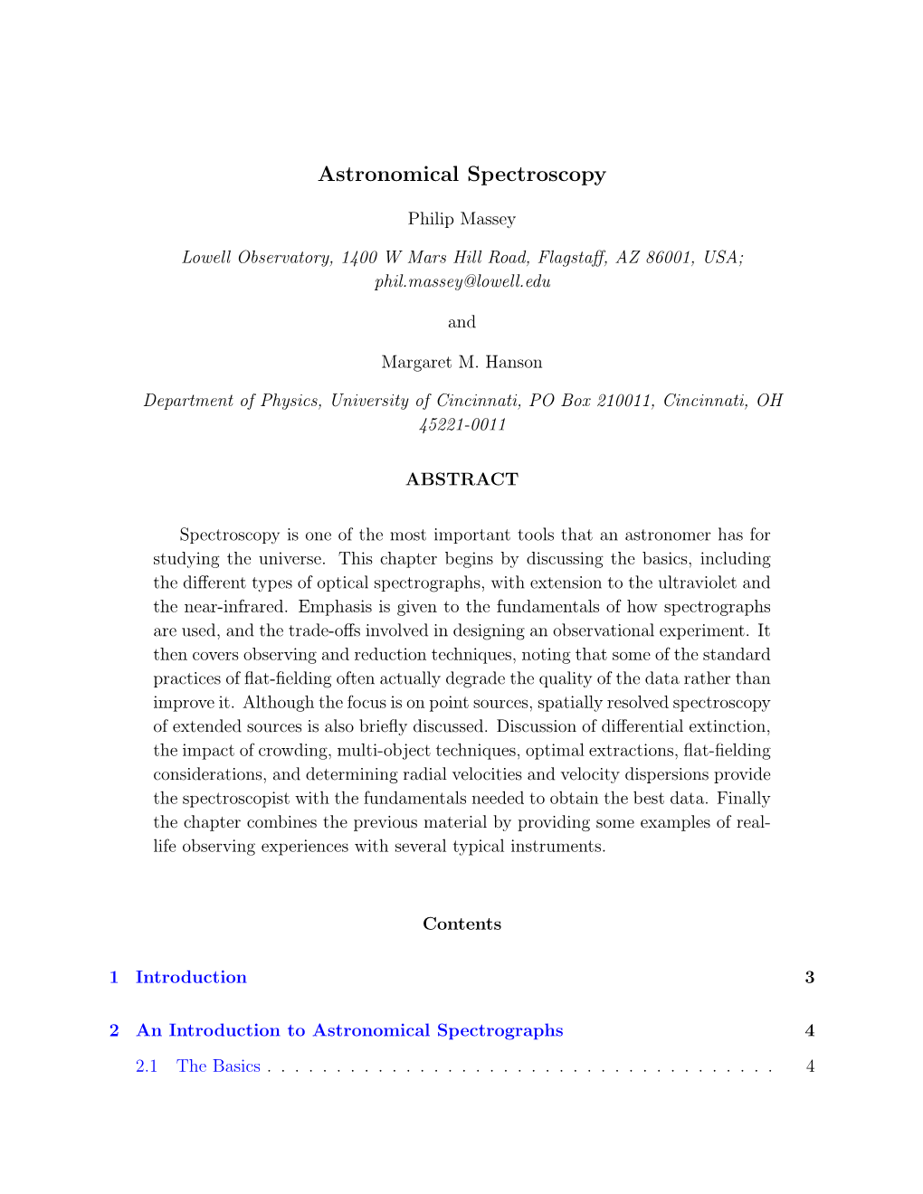 Astronomical Spectroscopy