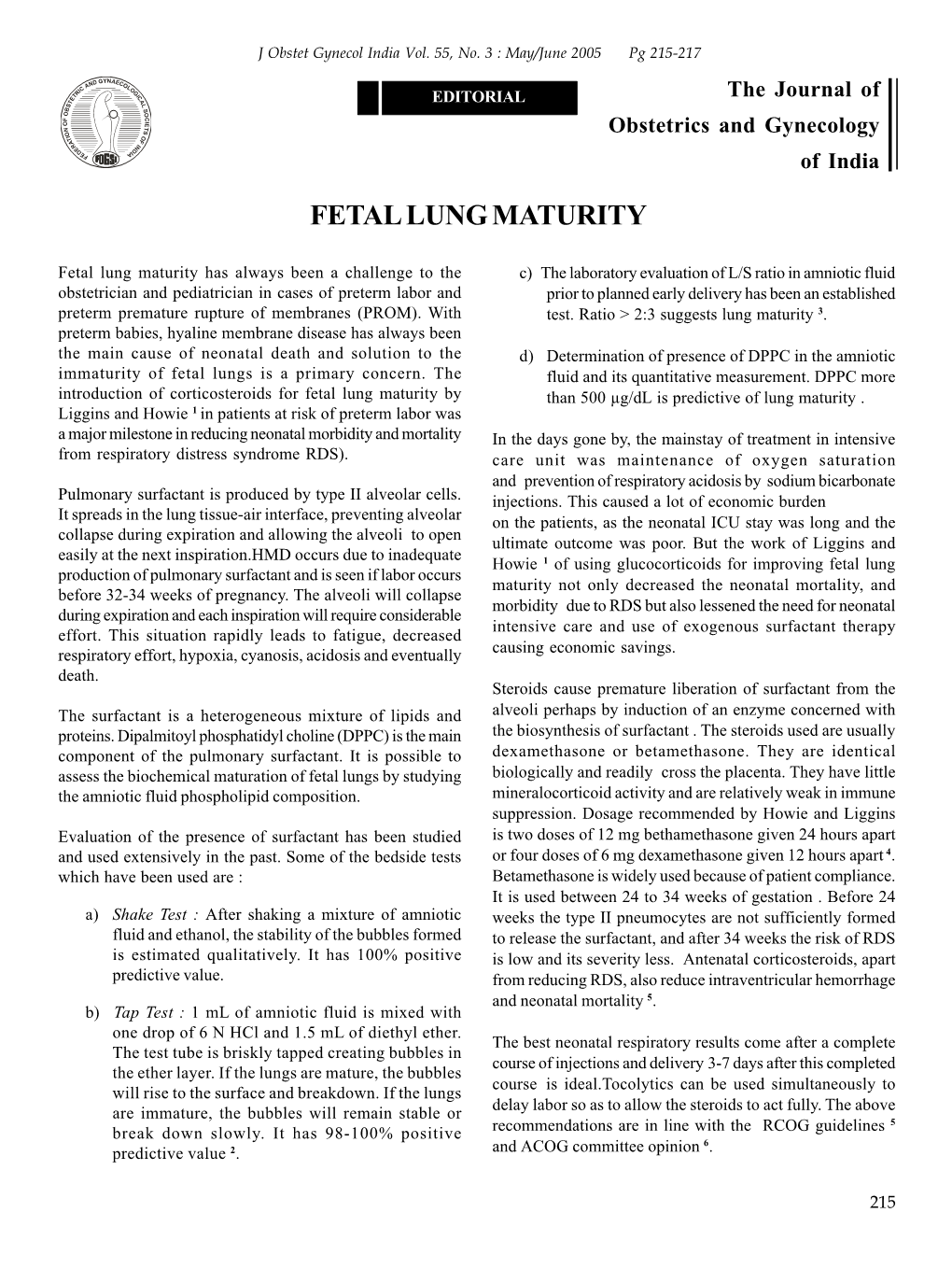 Fetal Lung Maturity