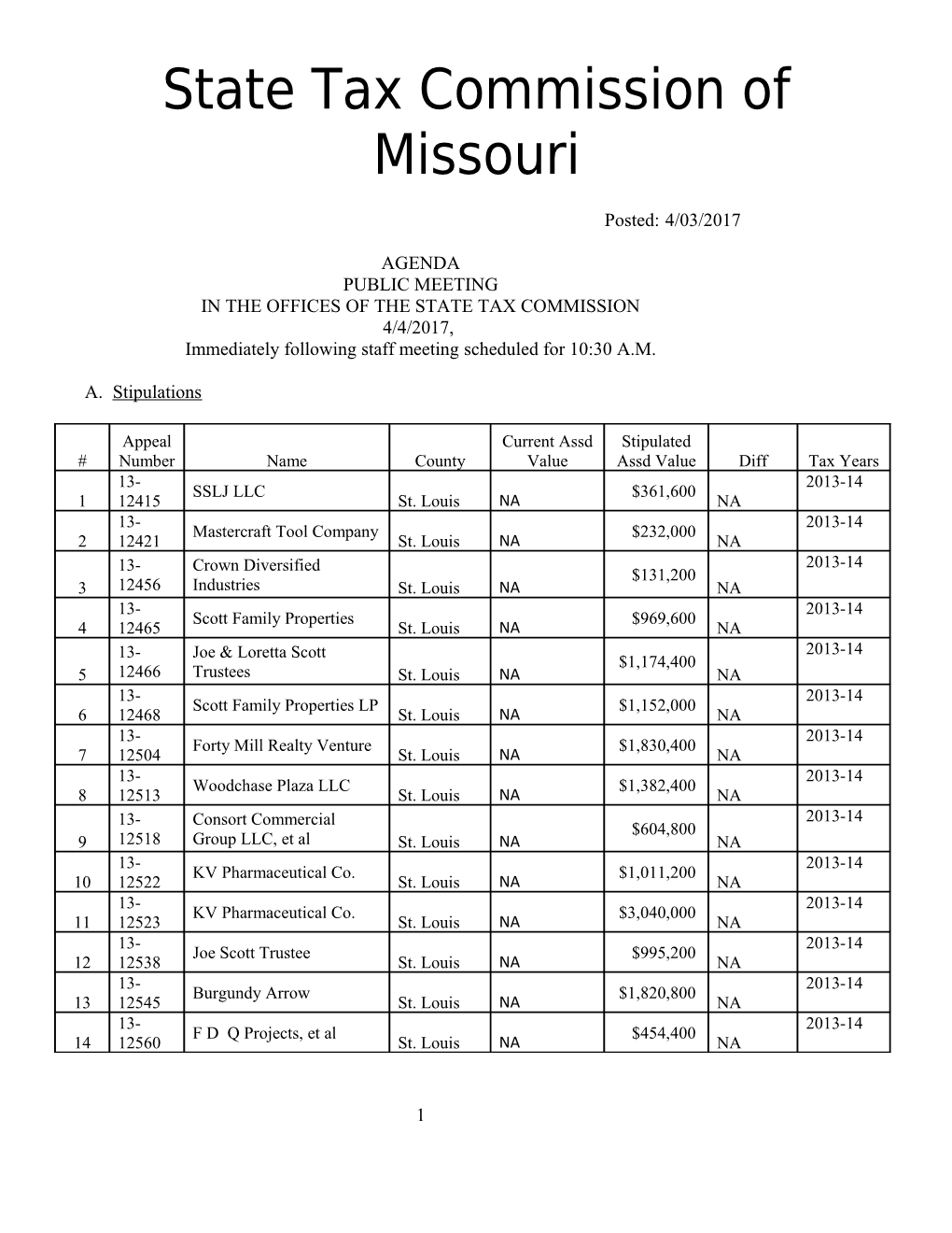 State Tax Commission of Missouri