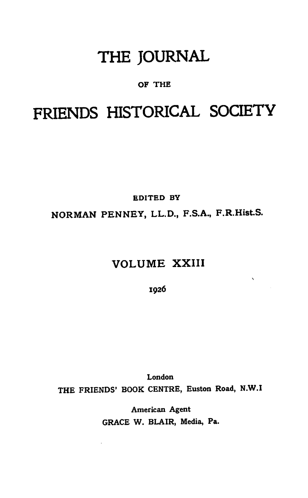 The Journal Friends Historical Society