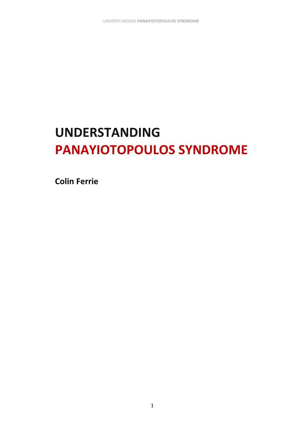 Understanding Panayiotopoulos Syndrome