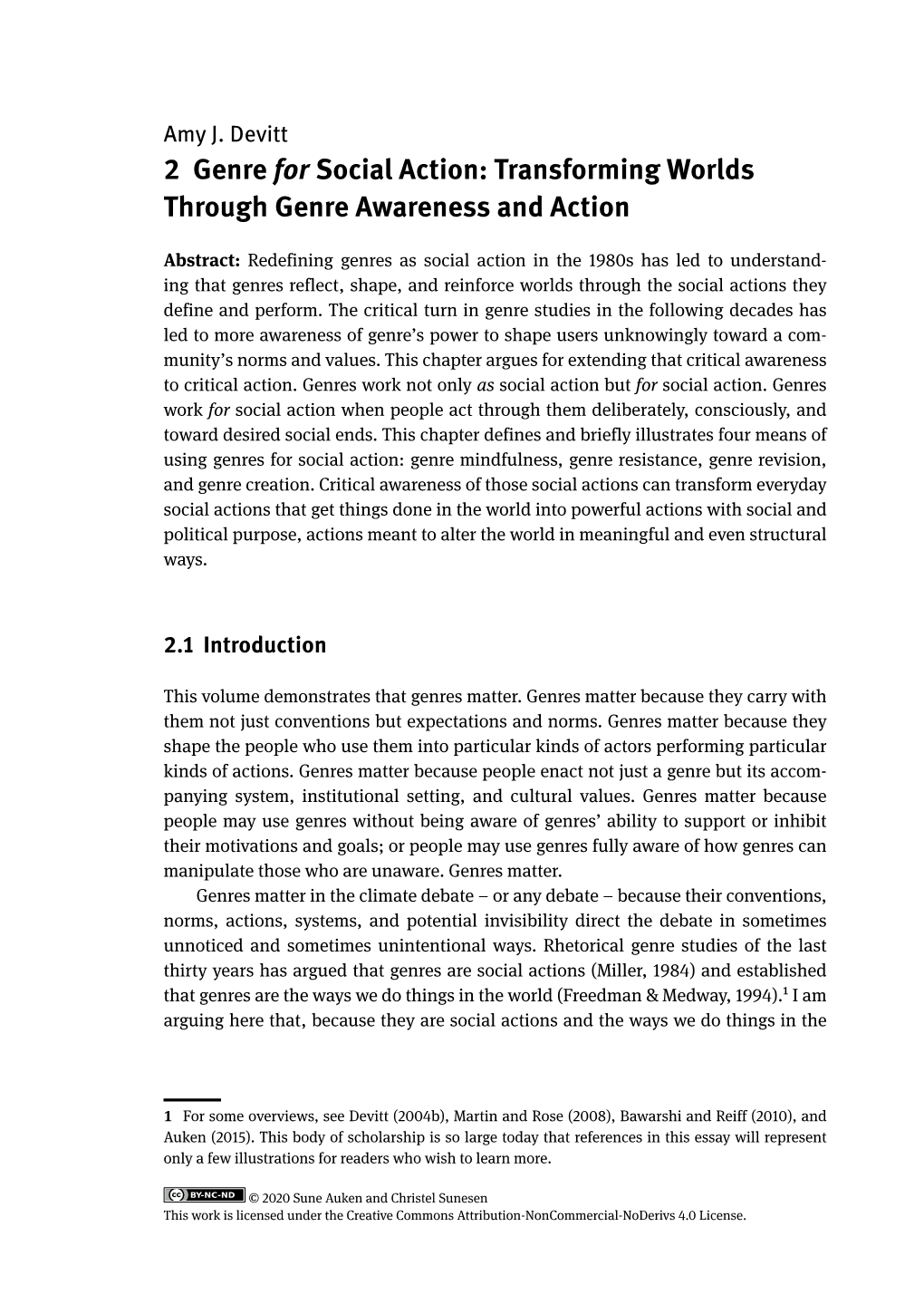 2 Genre for Social Action: Transforming Worlds Through Genre Awareness and Action