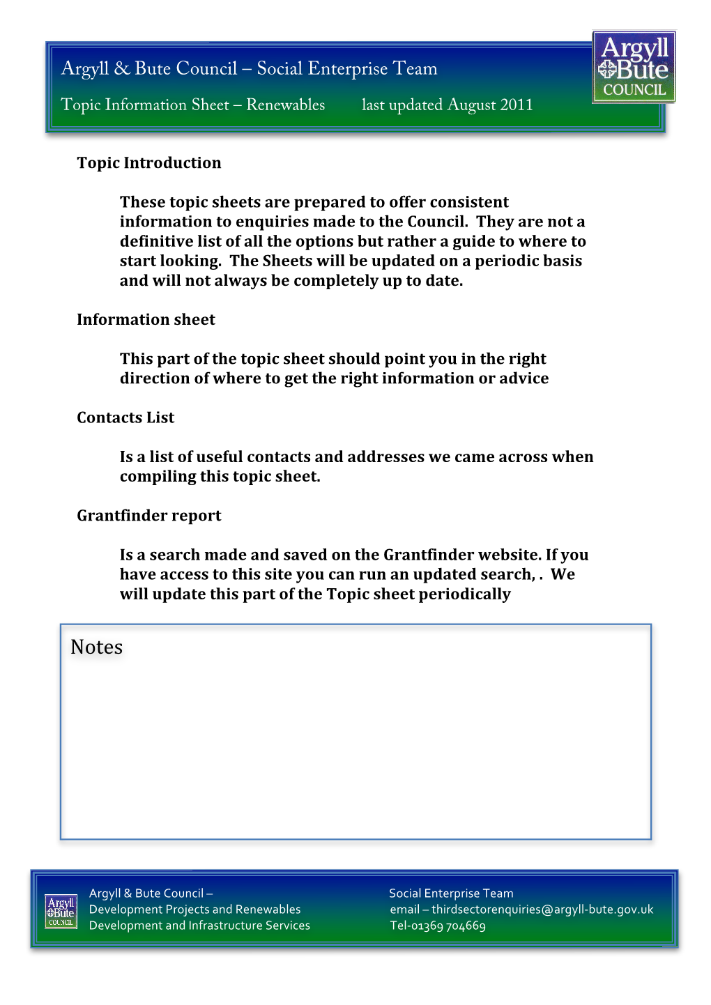 Renewables Introduction Sheet