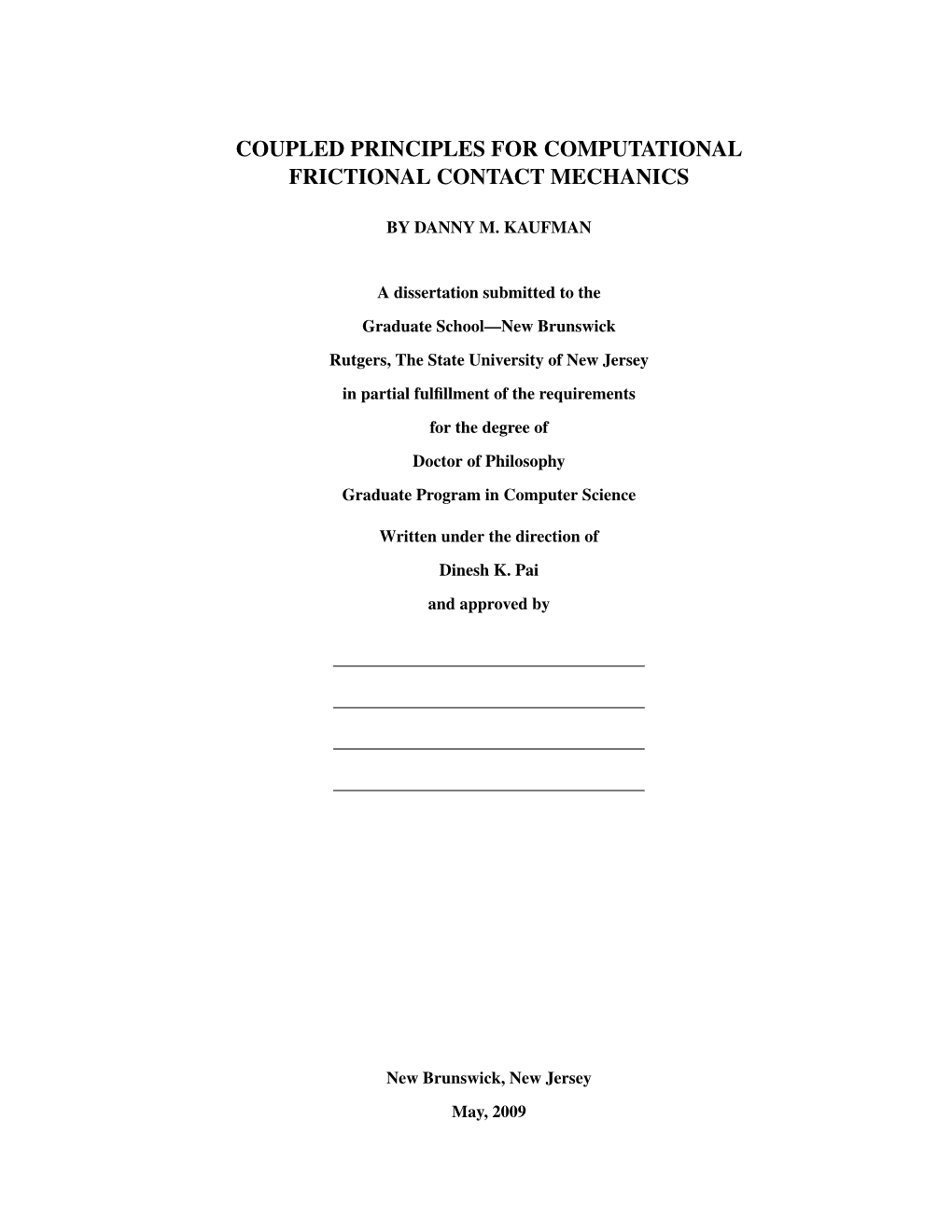 Coupled Principles for Computational Frictional Contact Mechanics