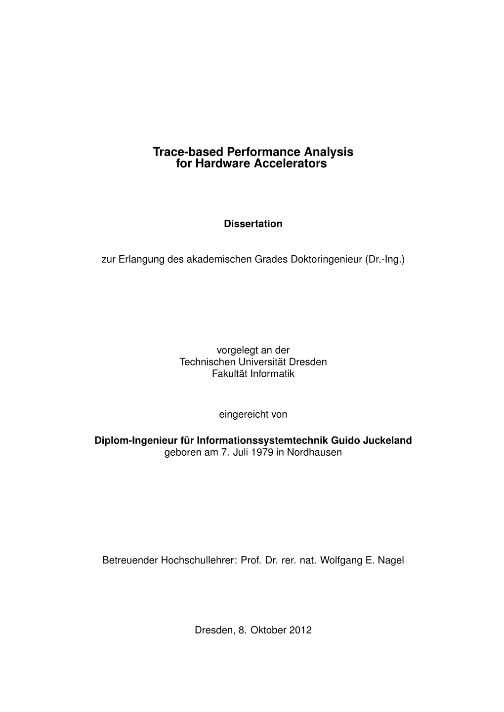 Trace-Based Performance Analysis for Hardware Accelerators