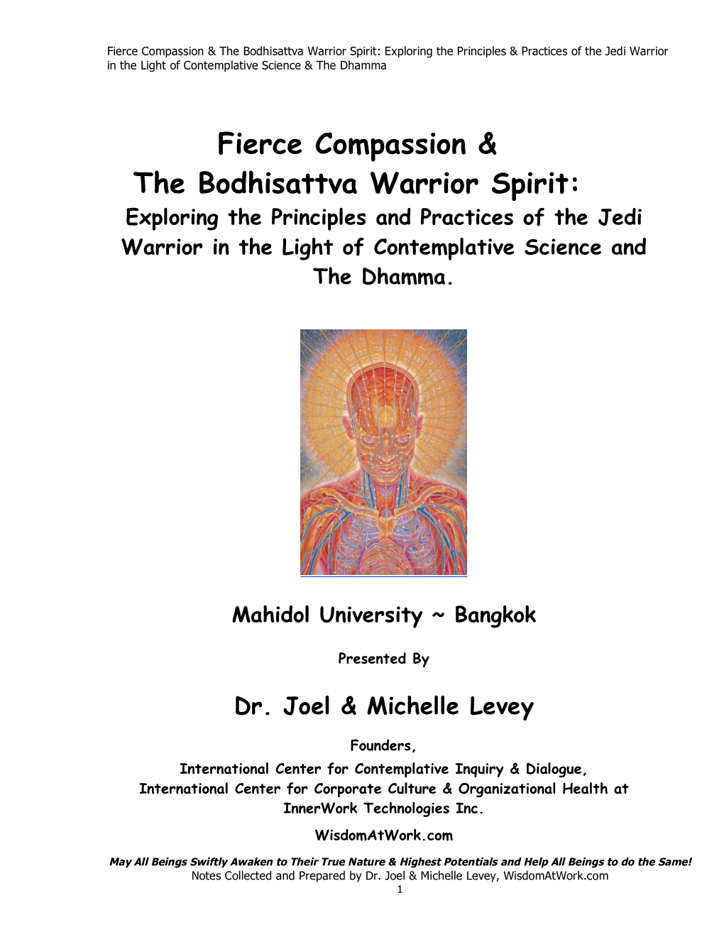Leveys' Fierce Compassion Bodhisattva Handouts