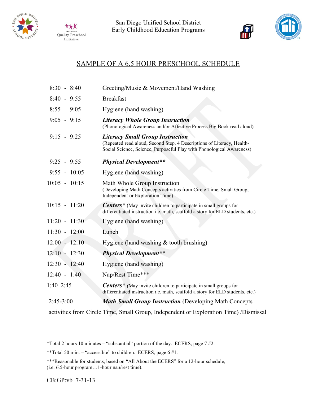 Protocol for ASQ-3 and ASQ-SE for QPI Classrooms