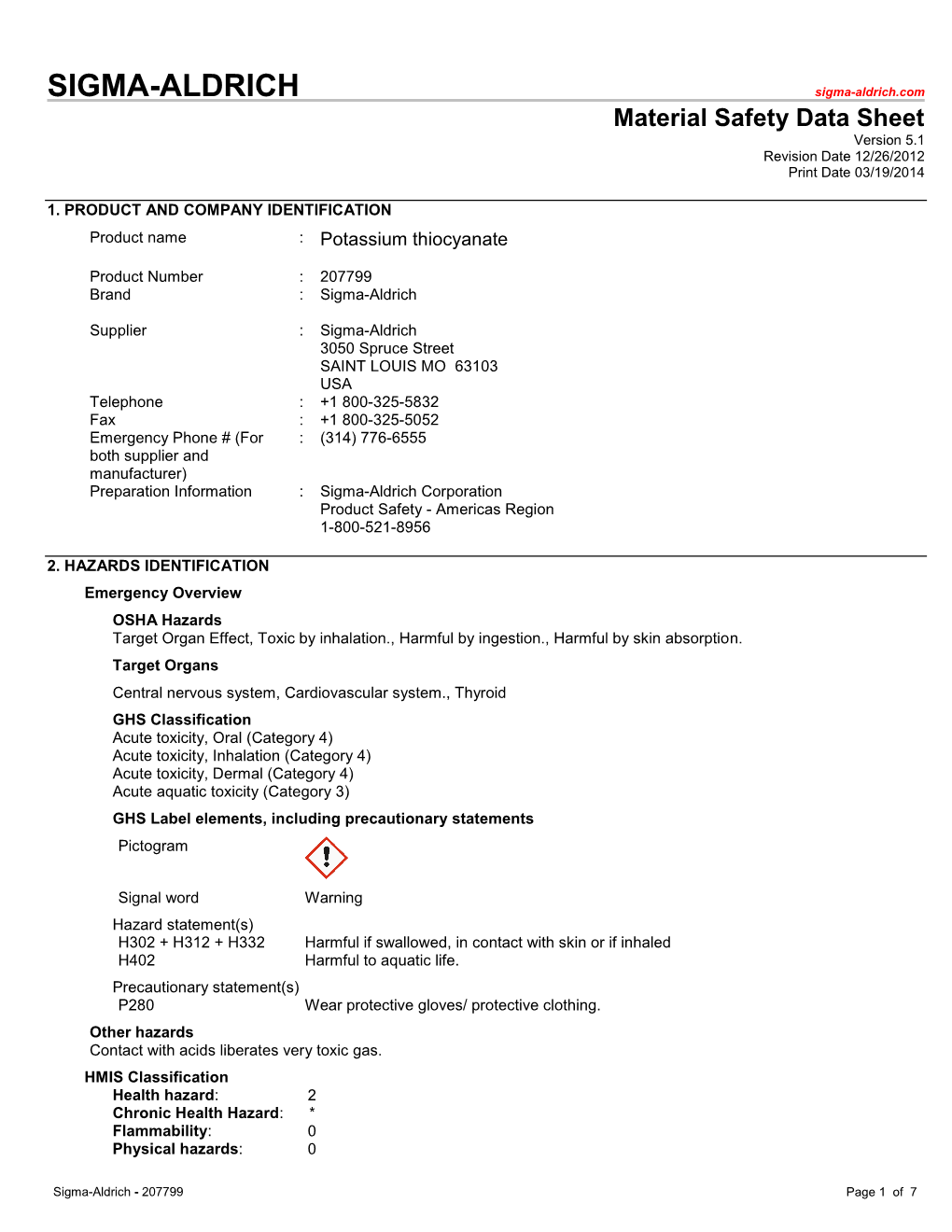 Potassium Thiocyanate