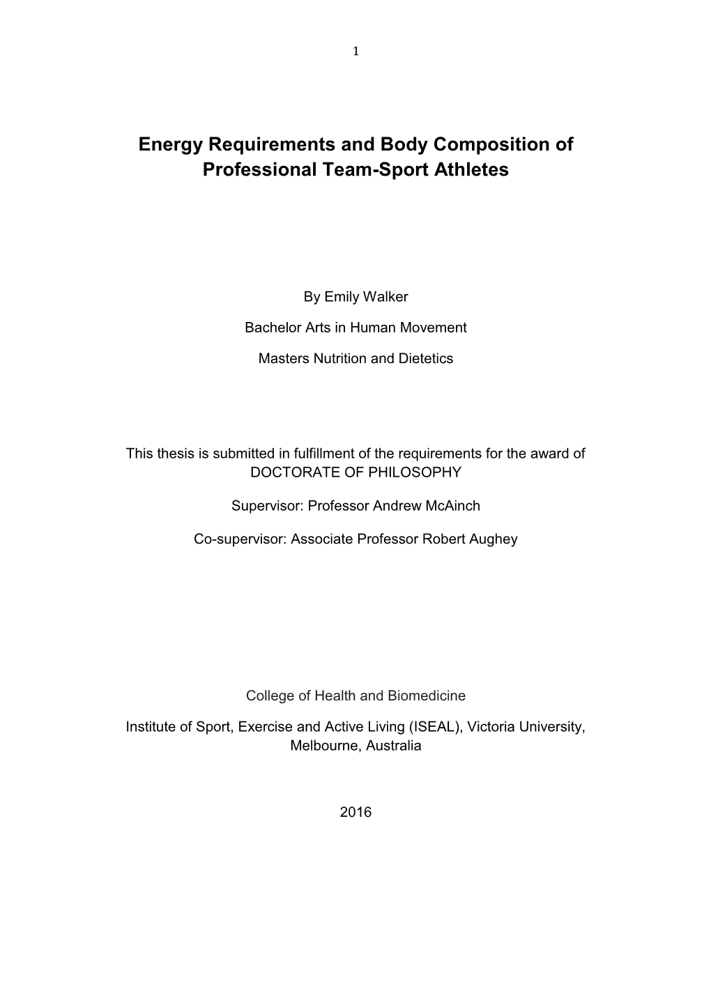 Energy Requirements and Body Composition of Professional Team-Sport Athletes