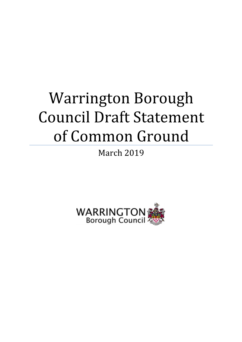 Warrington Borough Council Draft Statement of Common Ground March 2019