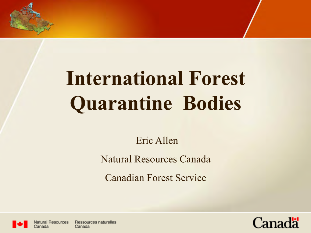 International Forest Quarantine Bodies