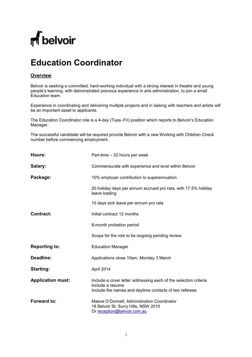 Education Coordinator