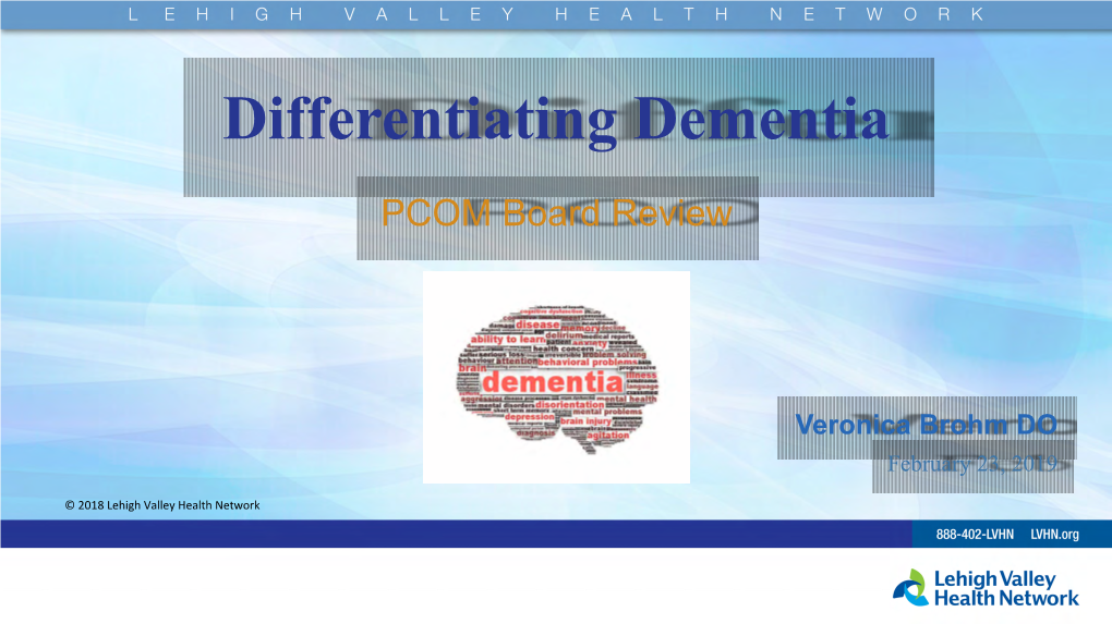 Differentiating Dementia