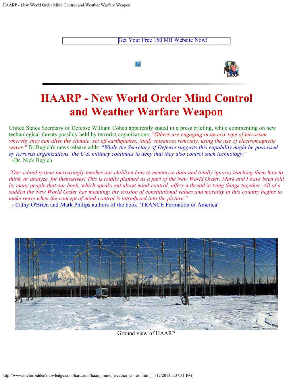 HAARP - New World Order Mind Control and Weather Warfare Weapon