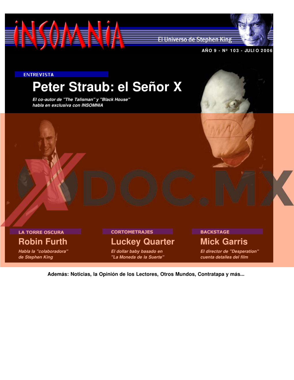 Peter Straub: El Señor X El Co-Autor De "The Talisman" Y "Black House" Habla En Exclusiva Con INSOMNIA