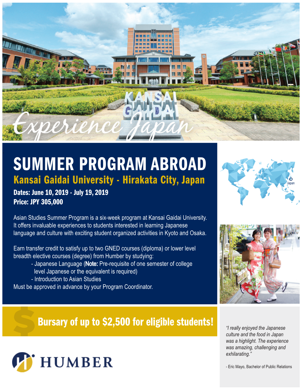 Summer Program in Kansai Gaidai University, Japan