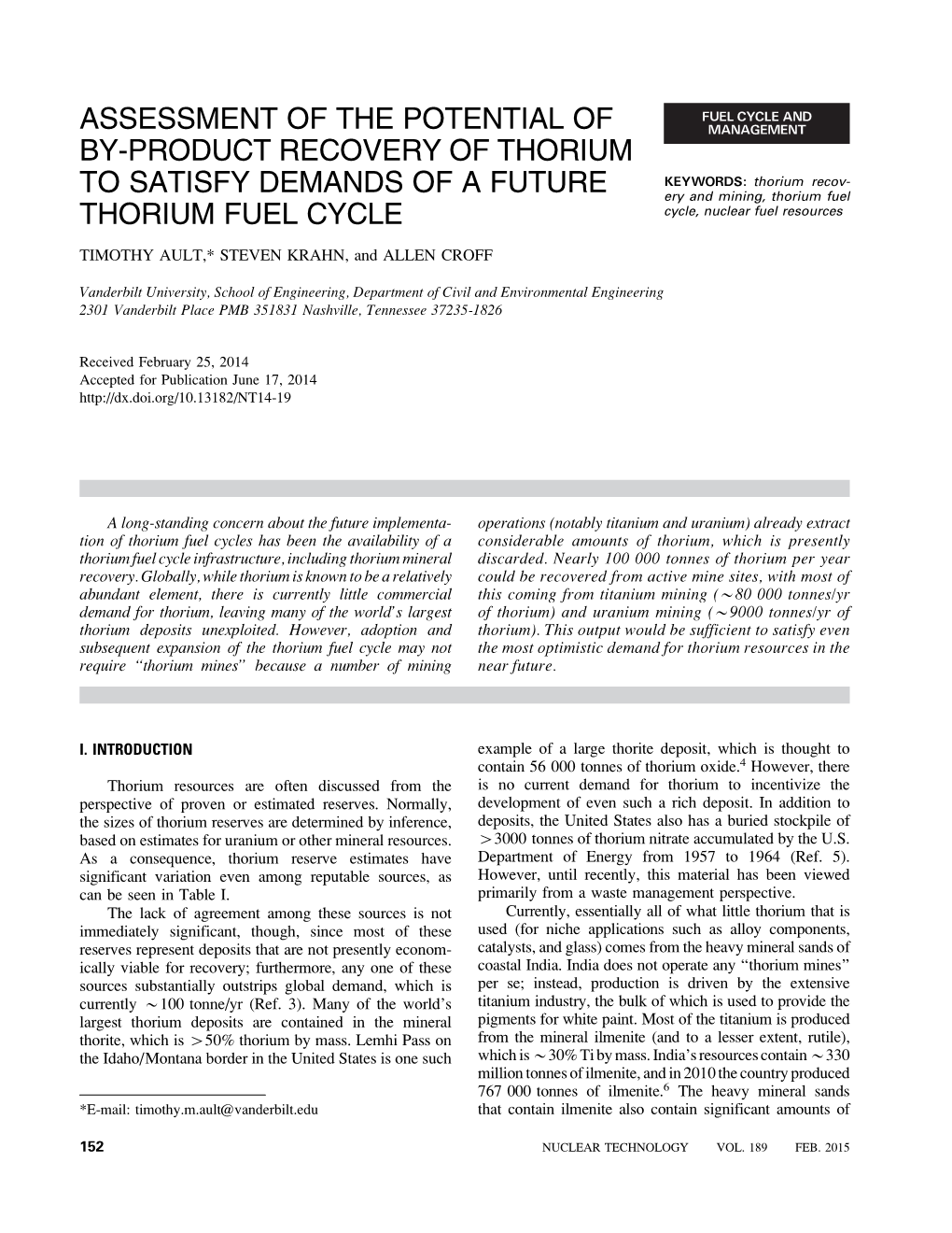 Assessment of the Potential of By-Product Recovery Of