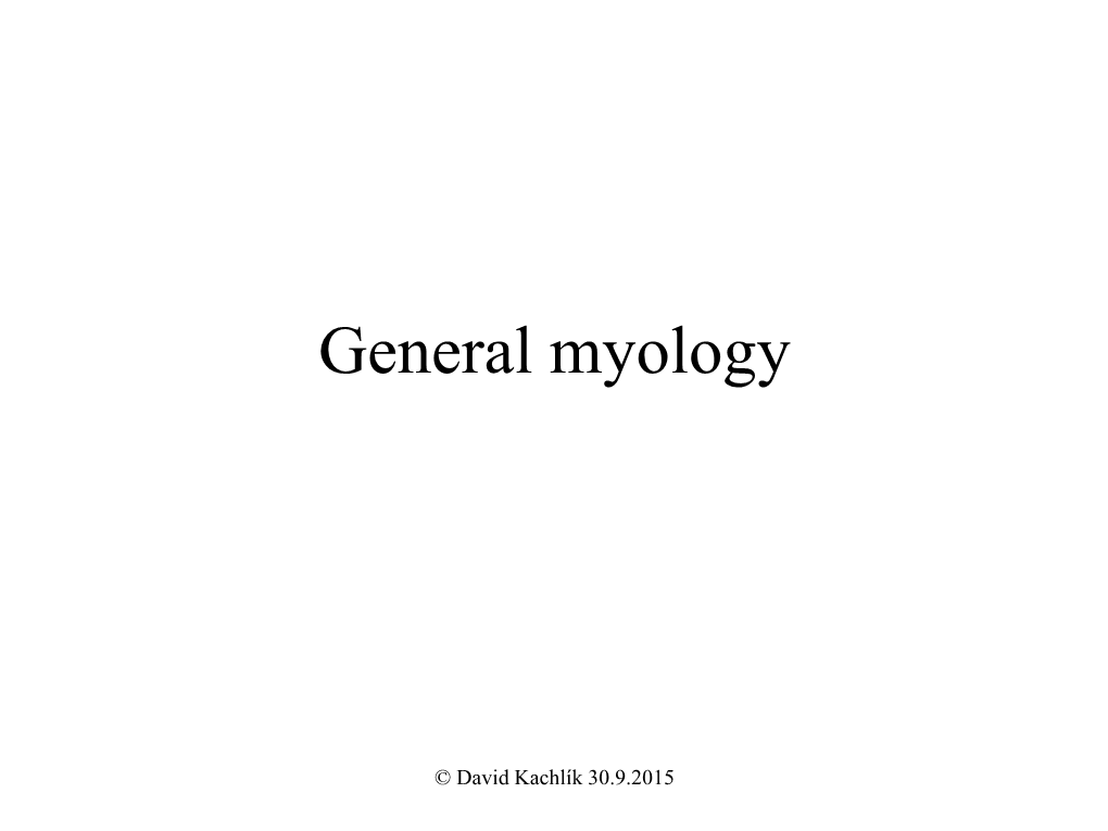 General Myology