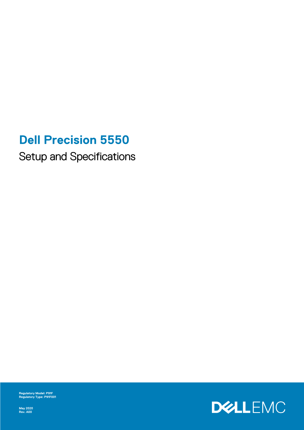 Dell Precision 5550 Setup and Specifications