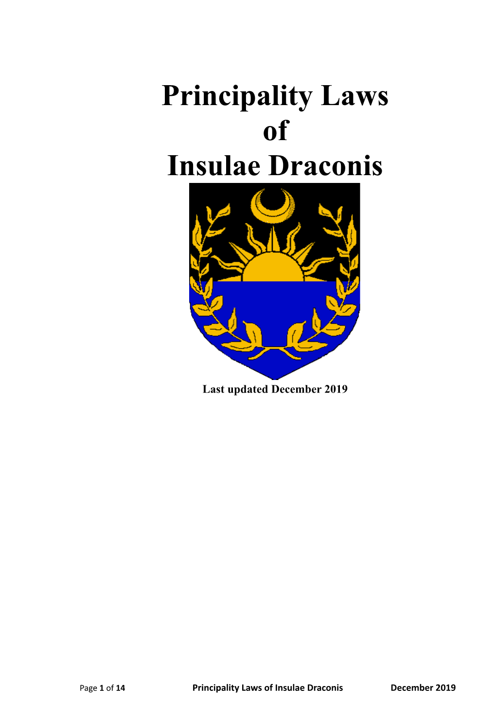 Principality Laws of Insulae Draconis