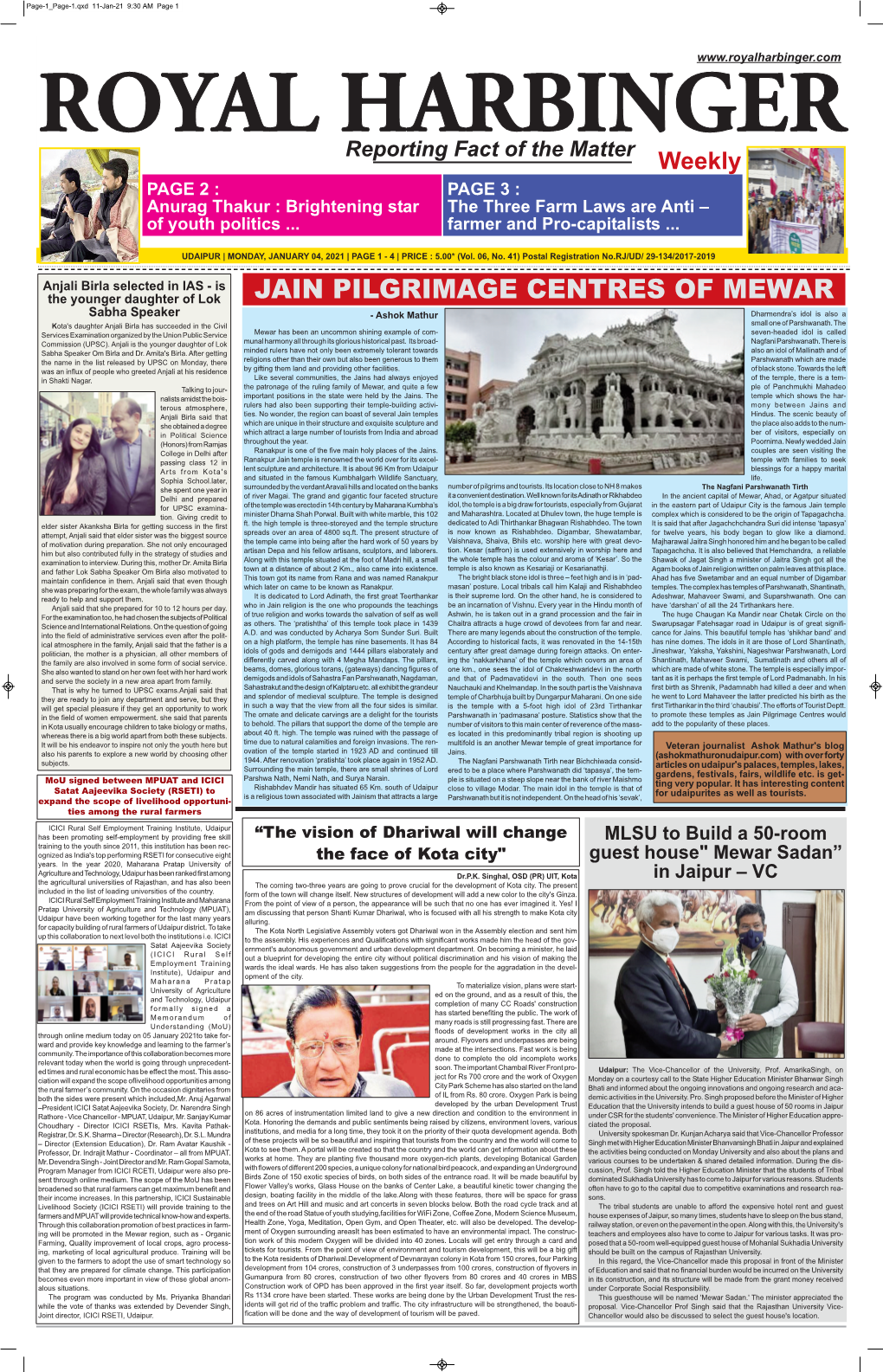 Jain Pilgrimage Centres of Mewar