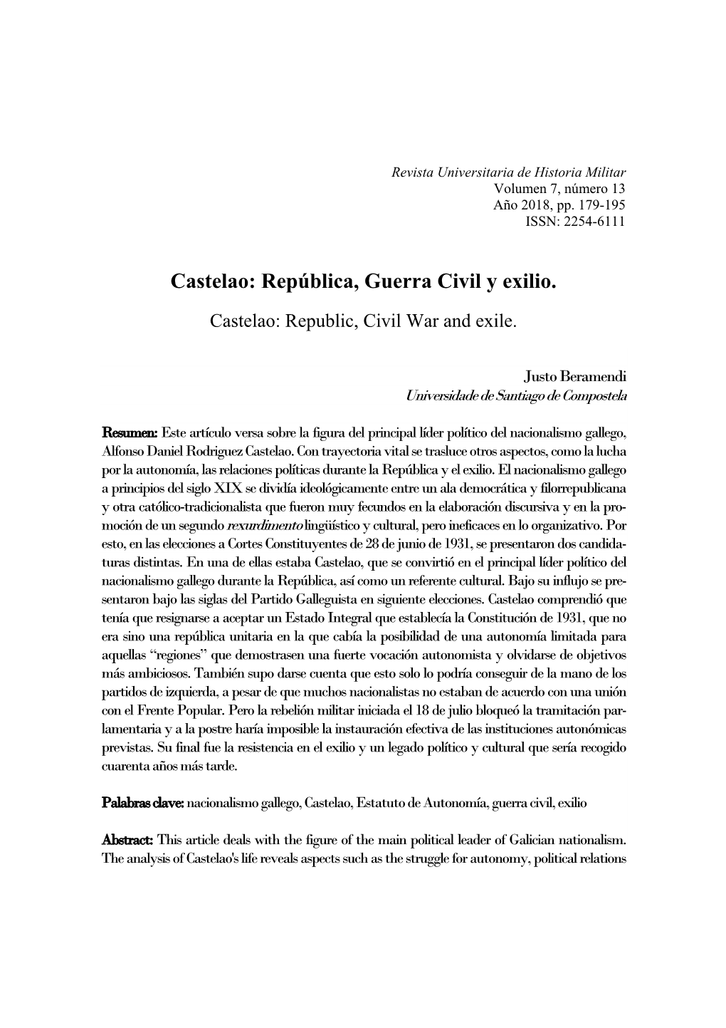 Castelao: República, Guerra Civil Y Exilio