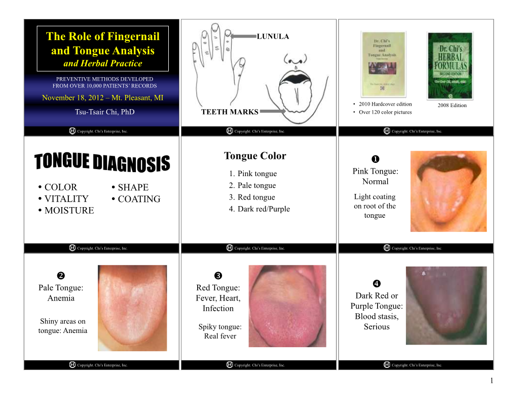 The Role of Fingernail and Tongue Analysis