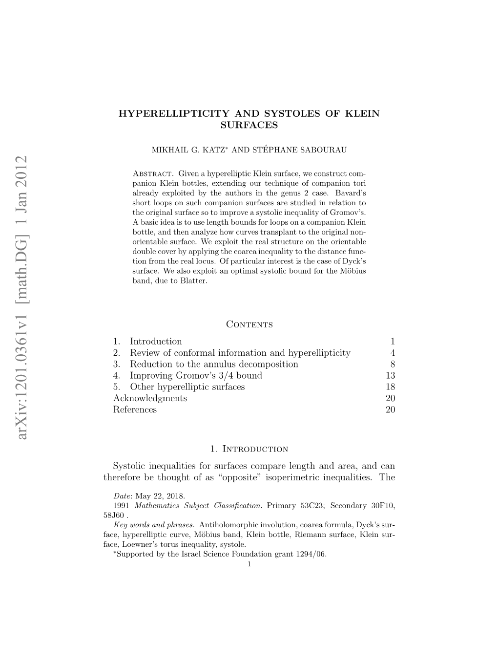 Hyperellipticity and Systoles of Klein Surfaces 3