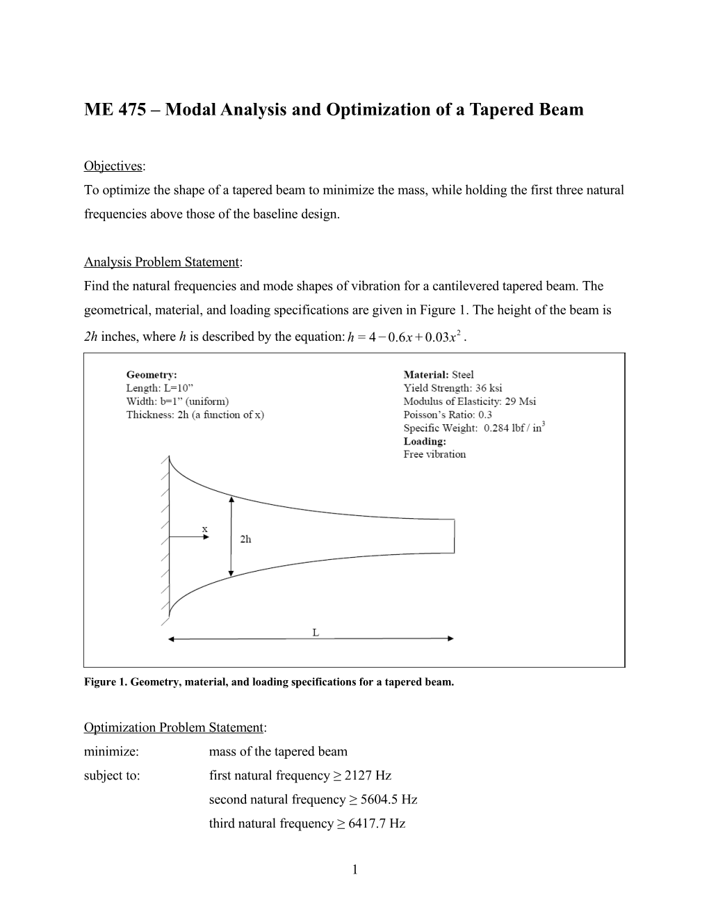 ME 475 – Optimization of a Truss