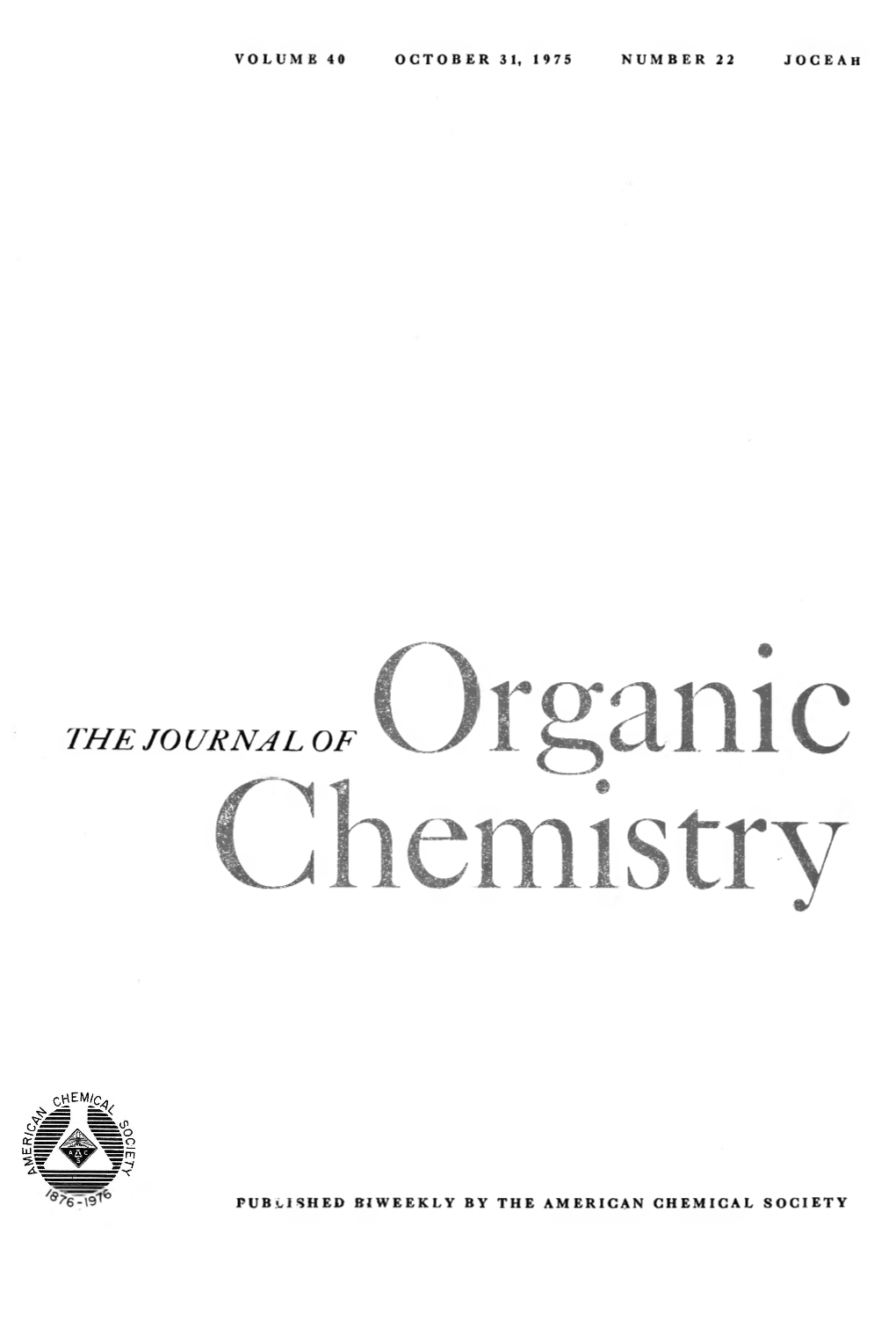 The Jourinal of Organic Chemistry 1975 Volume 40 No.22