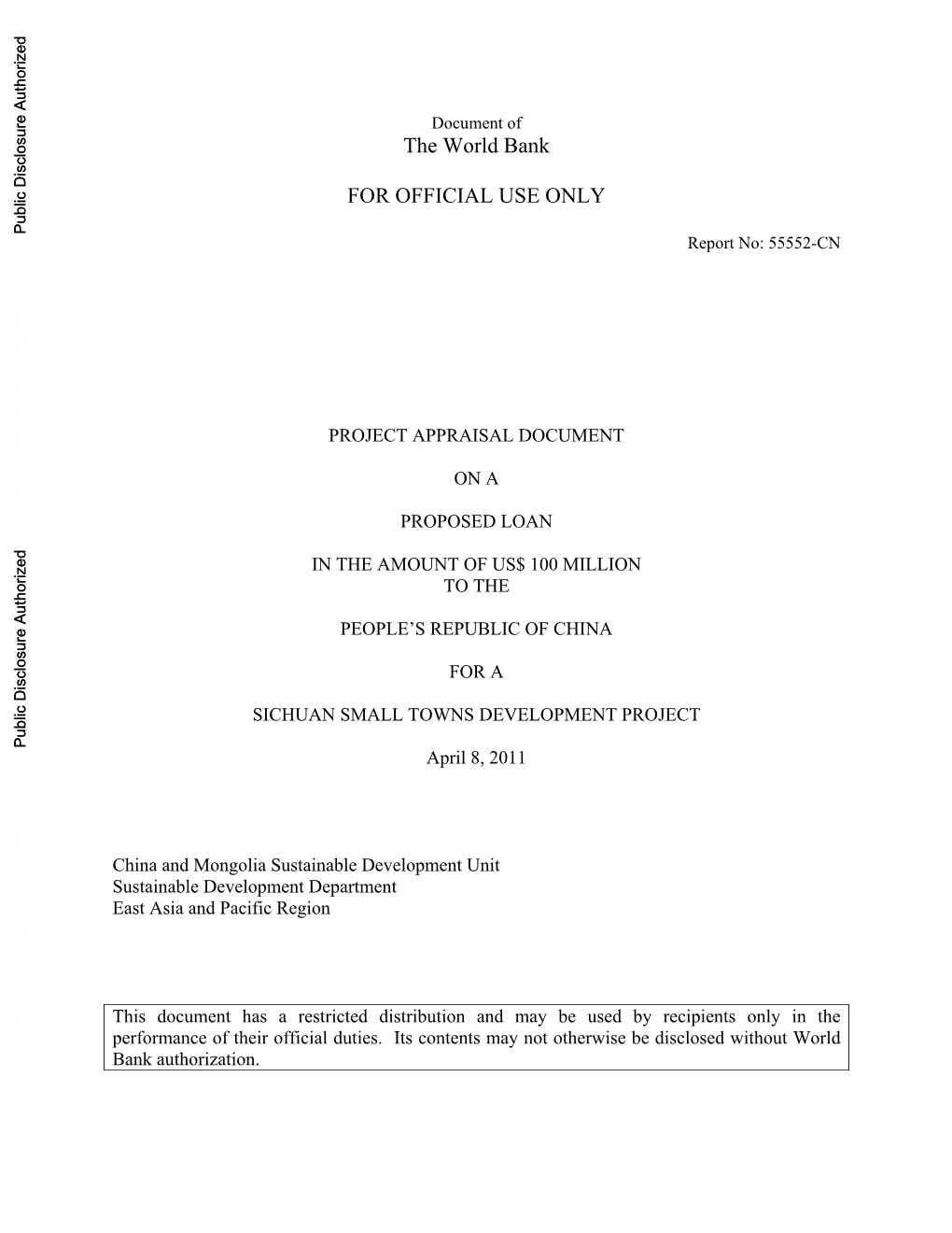 World Bank Document