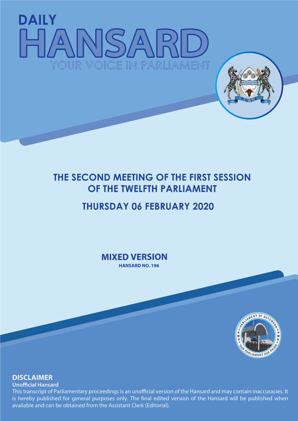 The Second Meeting of the Fifth Session