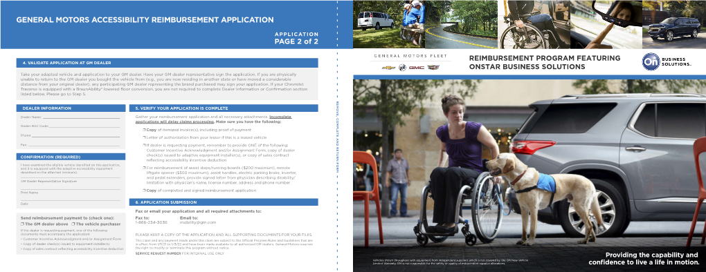 General Motors Accessibility Reimbursement Application