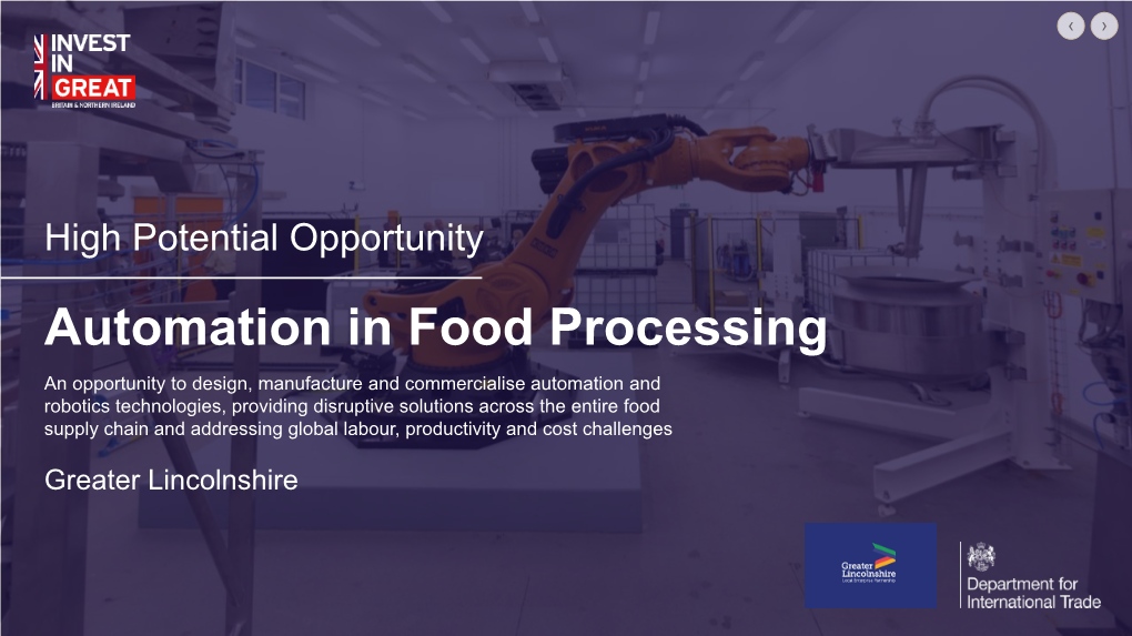 Automation in Food Processing