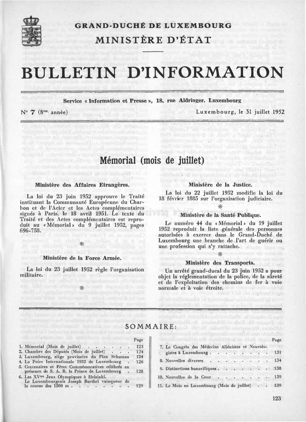 Bulletin D'information