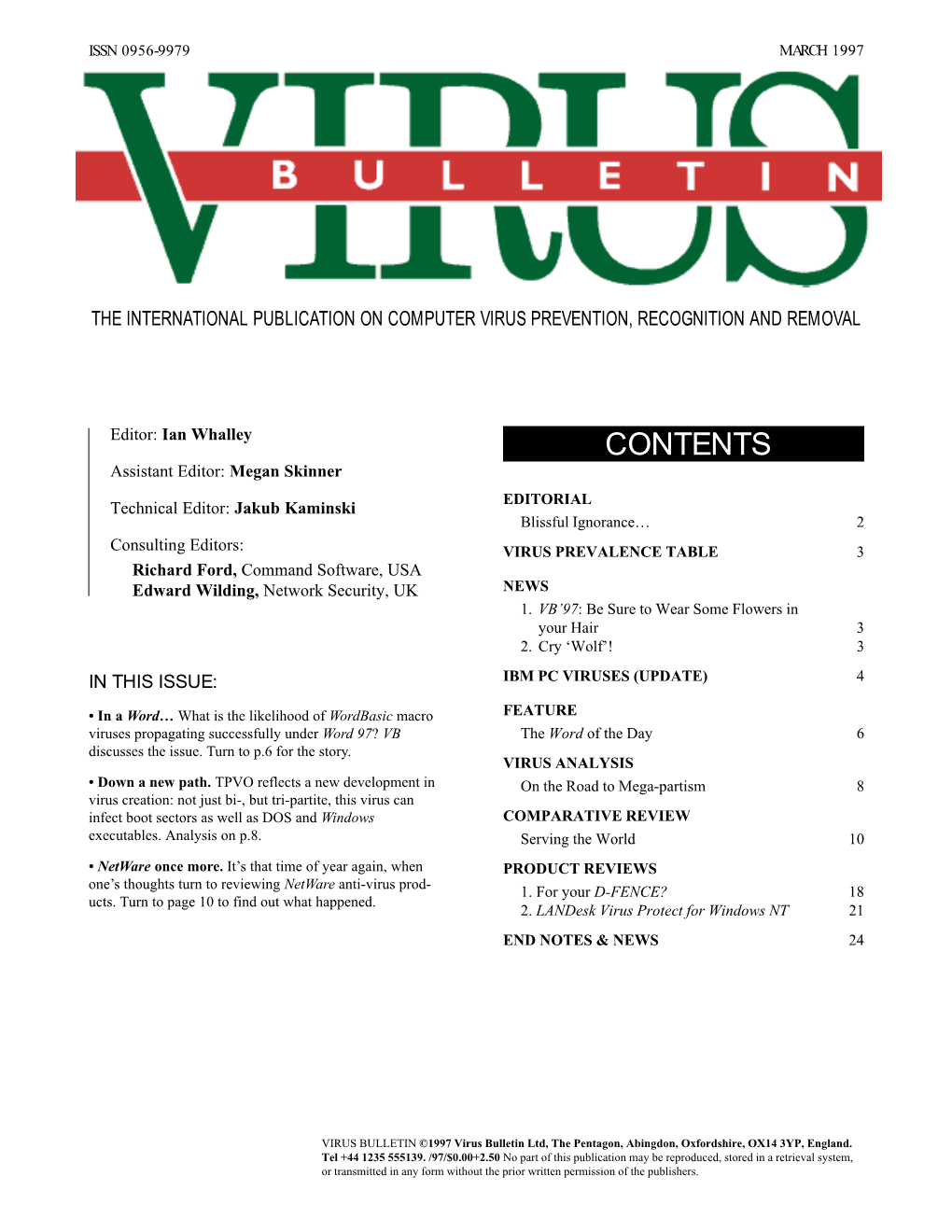 Virus Bulletin, March 1997