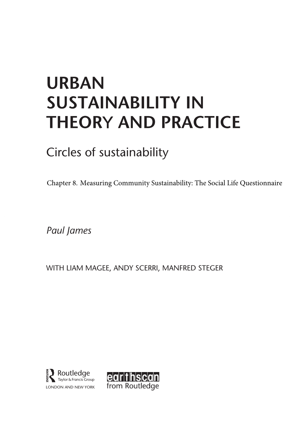 Urban Sustainability in Theory and Practice