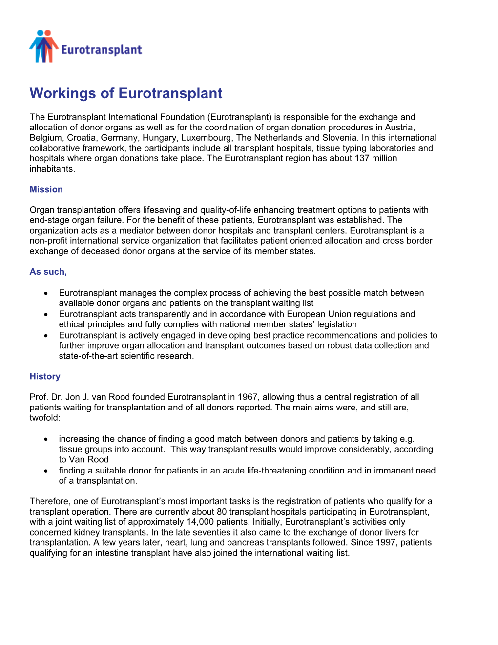 Workings of Eurotransplant
