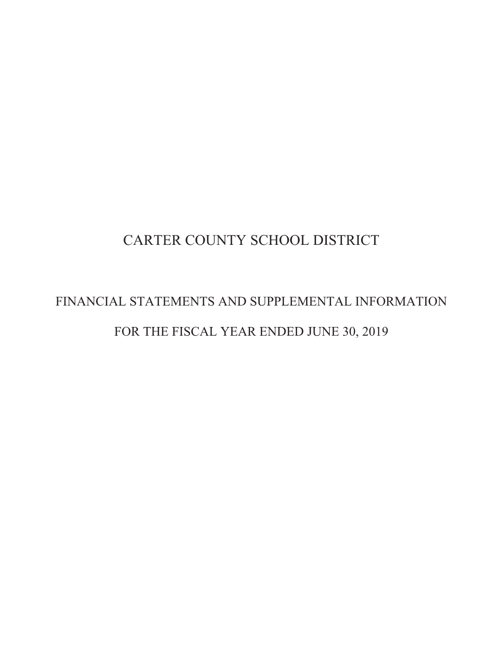 |Carter County Board of Education|A01581|Audit