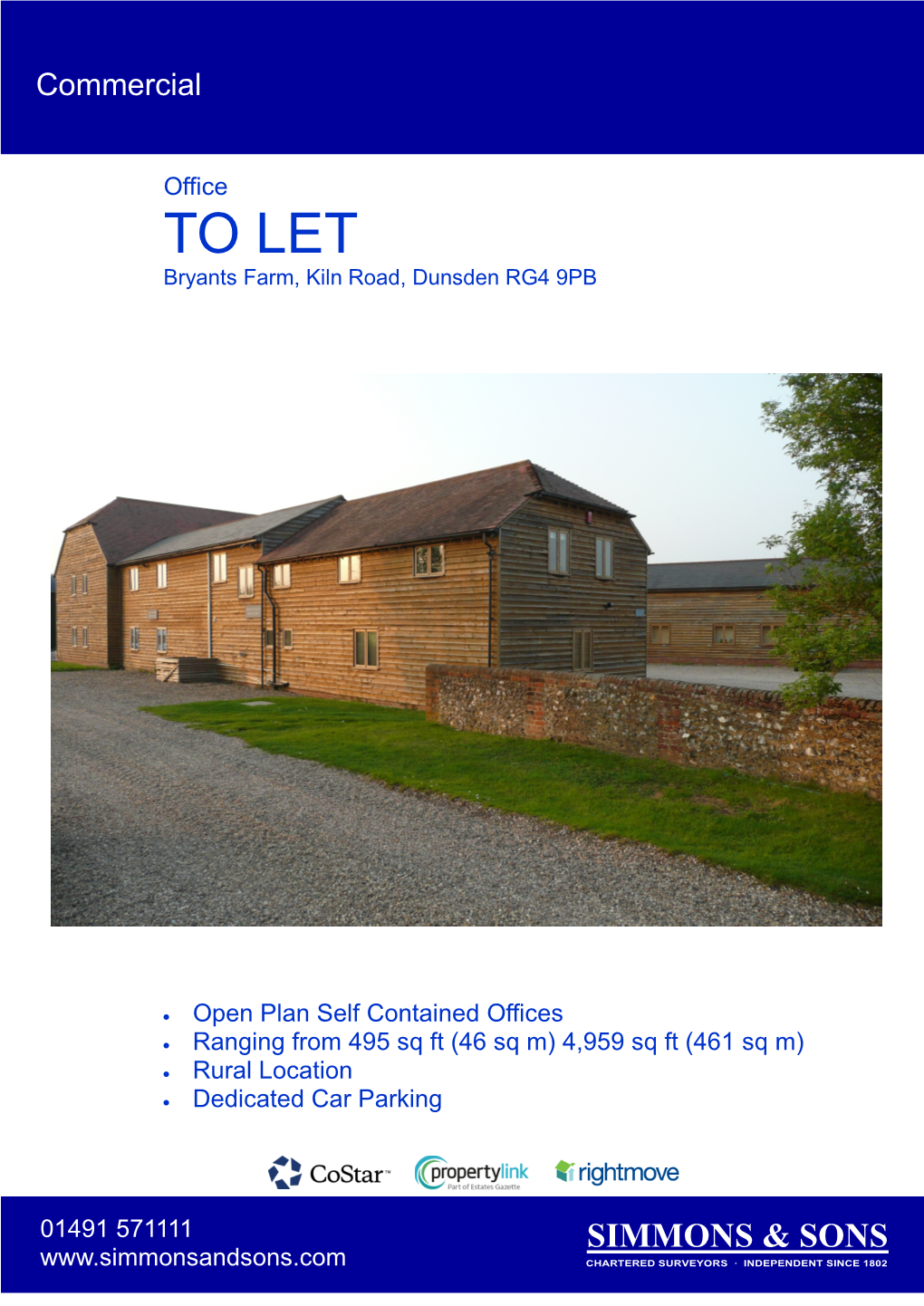 TO LET Bryants Farm, Kiln Road, Dunsden RG4 9PB