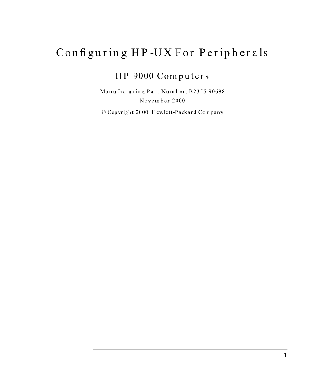 Configuring HP-UX for Peripherals