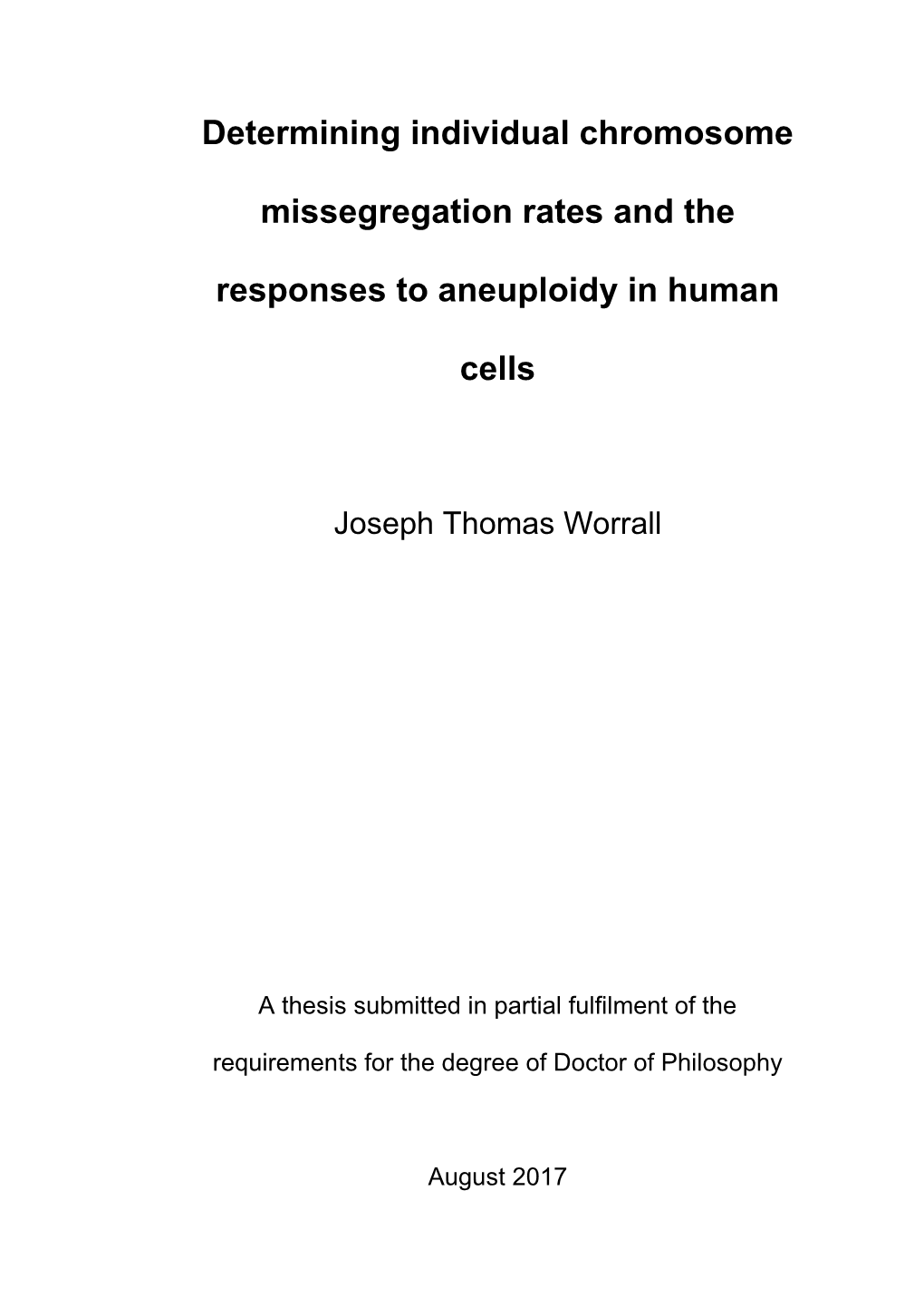 Determining Individual Chromosome Missegregation Rates and The