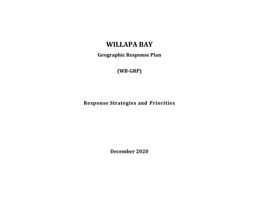 WILLAPA BAY Geographic Response Plan