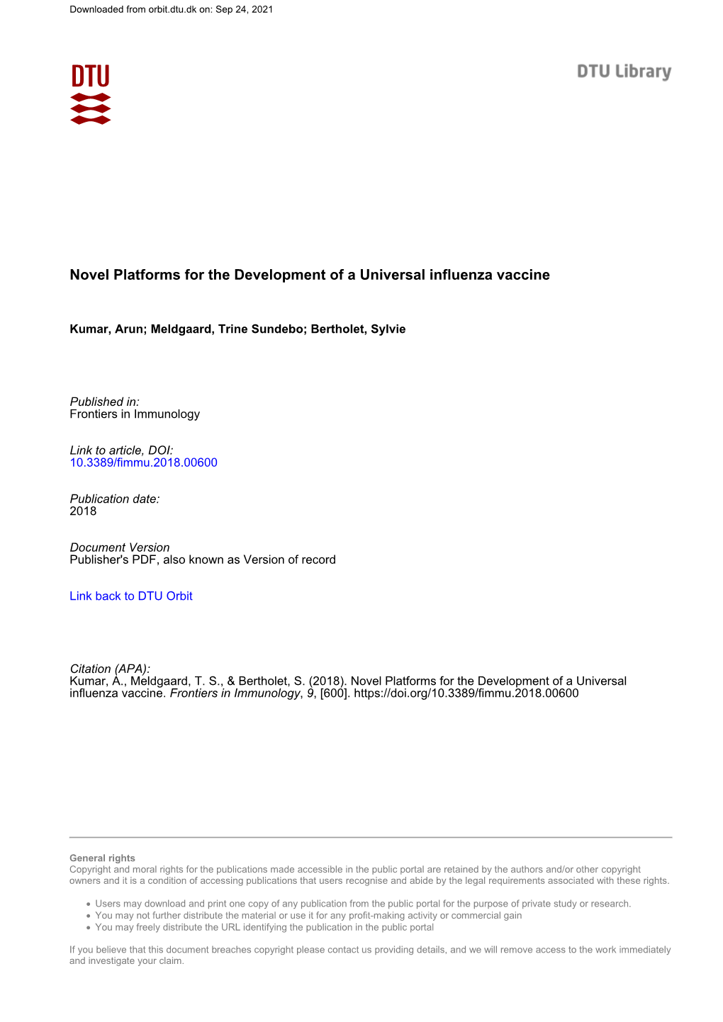 Novel Platforms for the Development of a Universal Influenza Vaccine