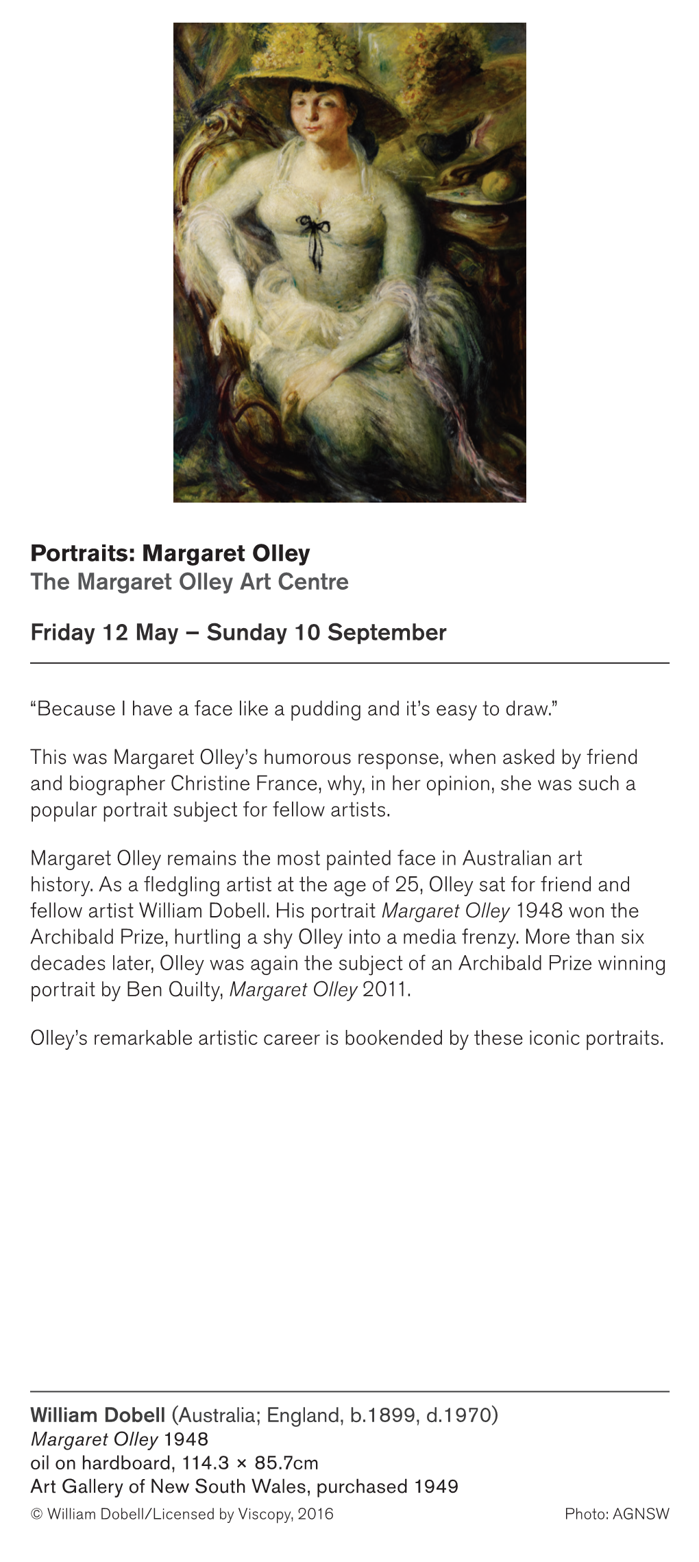 Portraits: Margaret Olley the Margaret Olley Art Centre
