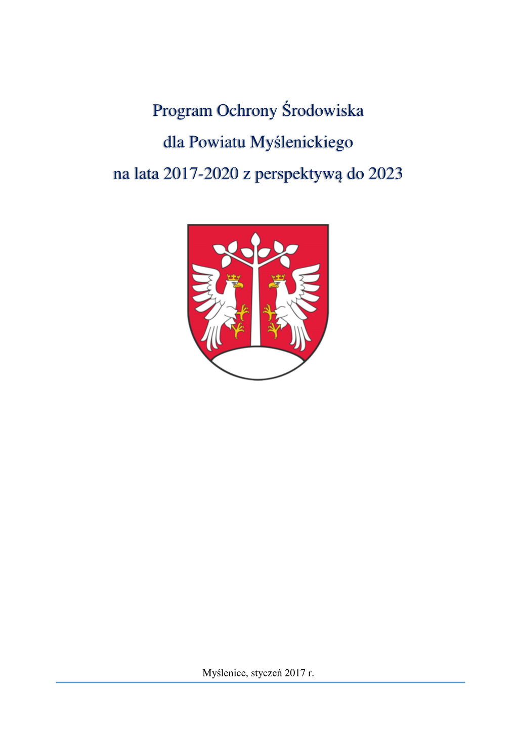 Program Ochrony Środowiska Dla Powiatu Myślenickiego Na Lata