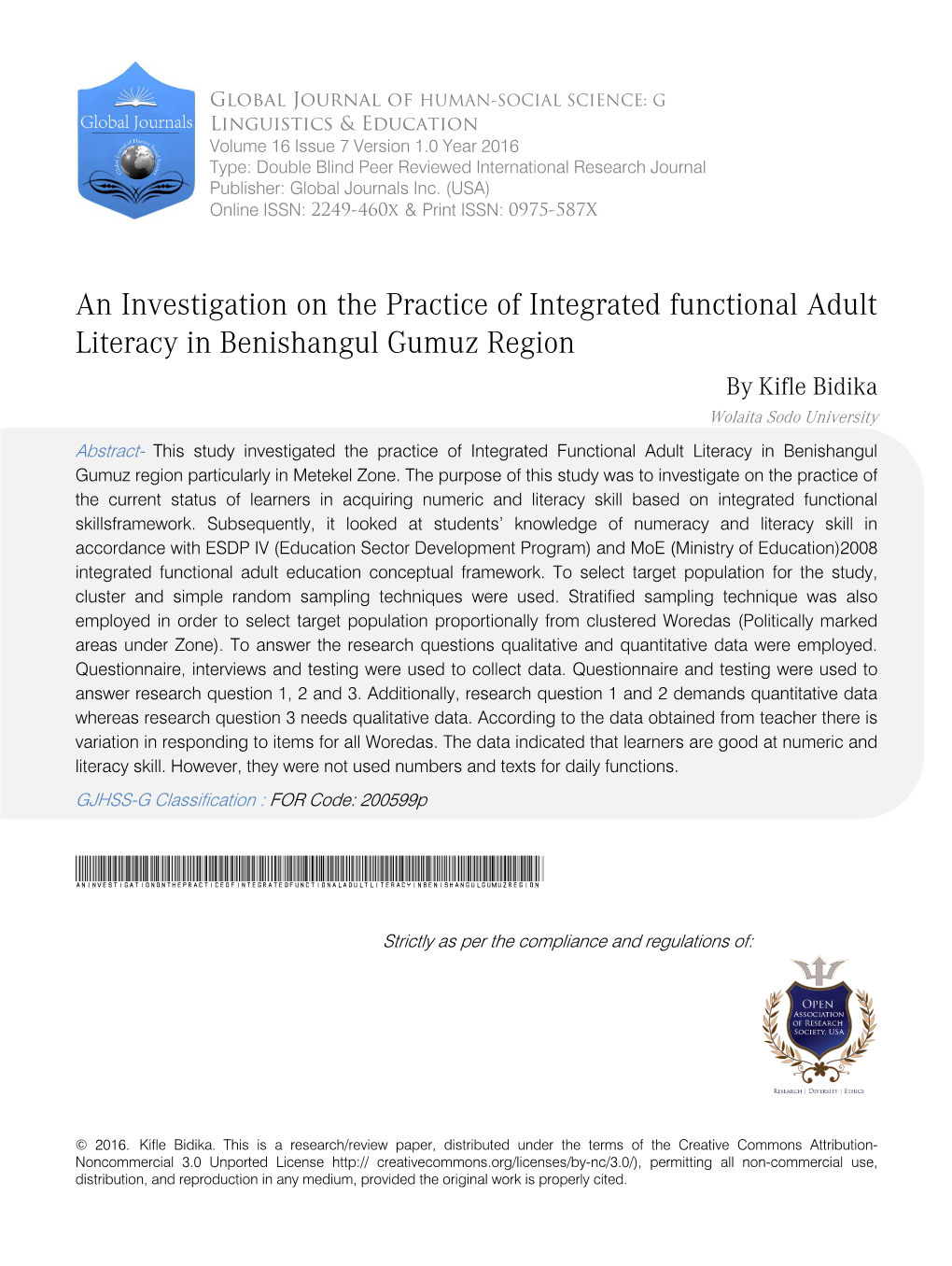 An Investigation on the Practice of Integrated Functional Adult Literacy