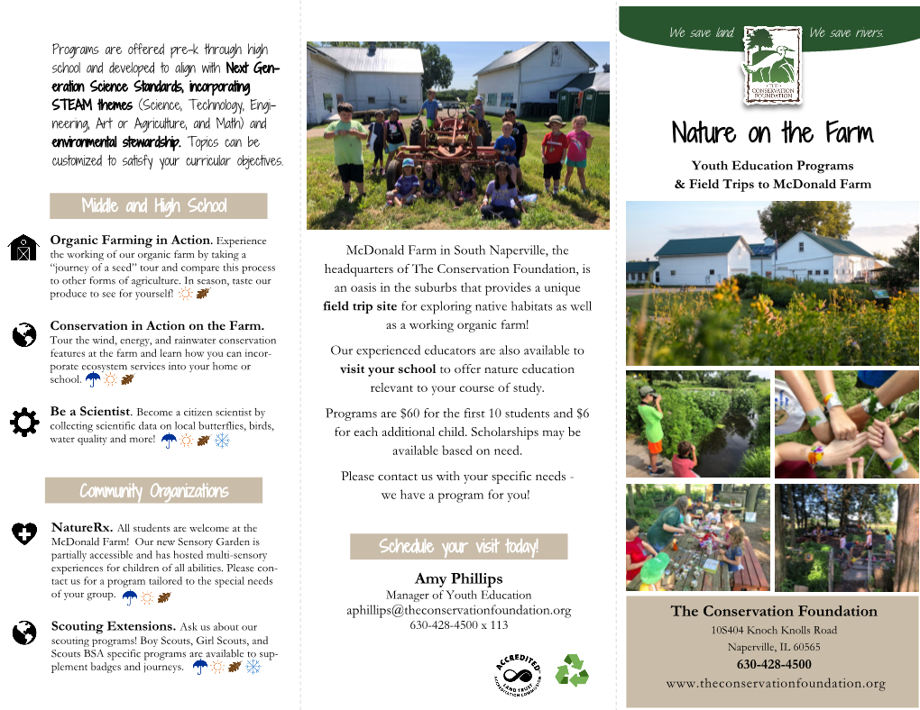 Nature on the Farm Customized to Satisfy Your Curricular Objectives